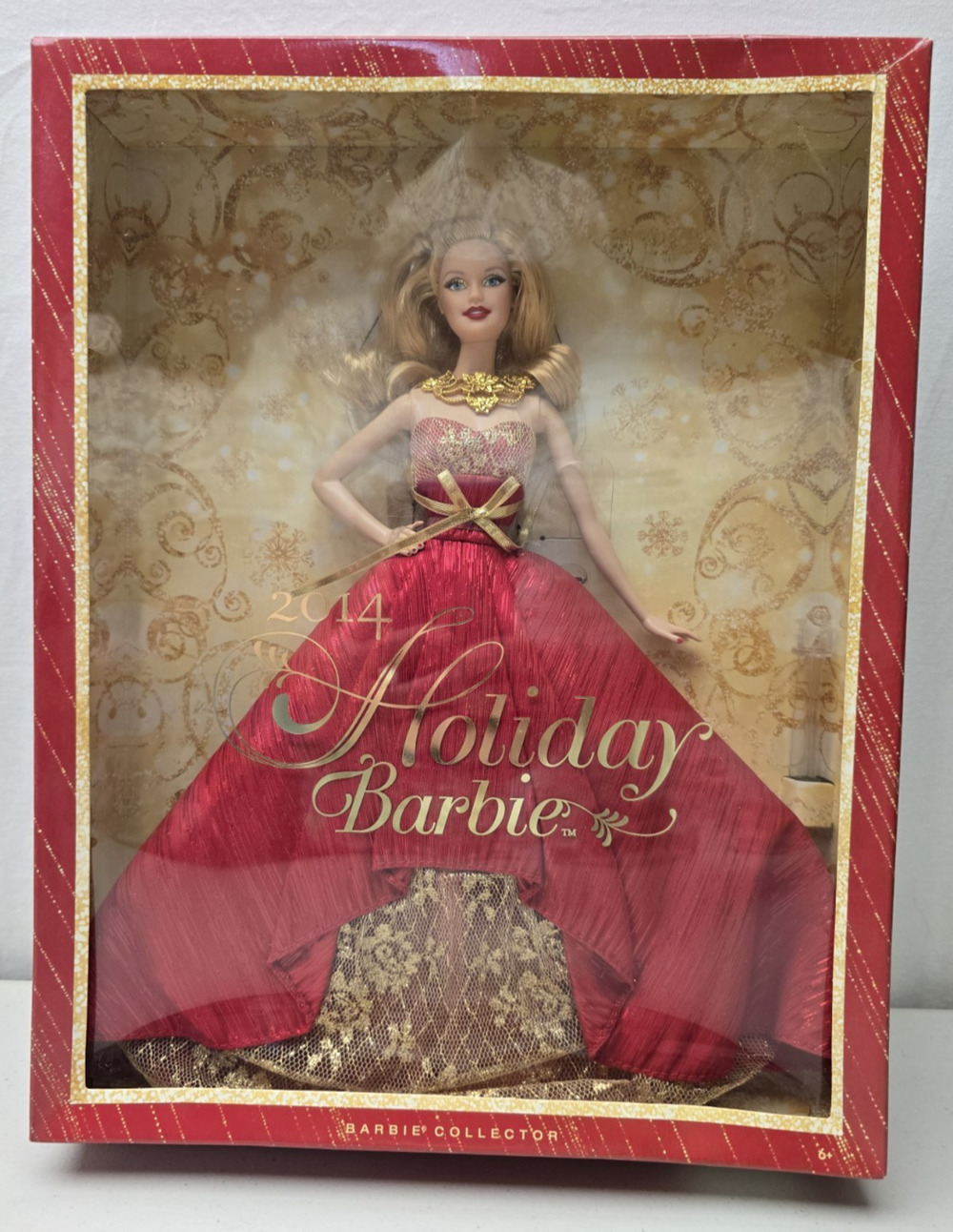 Mattel Holiday Barbie Collector Edition Doll 2014 Blonde Blue Eyes 12"